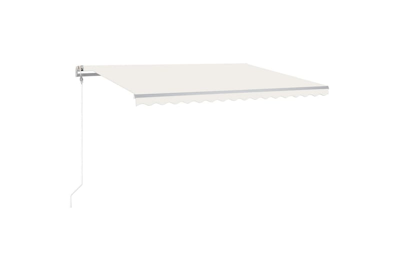 markise m. LED + vindsensor 450x350 cm automatisk creme - Creme - Havemøbler - Solafskærmning - Markiser - Balkonmarkise