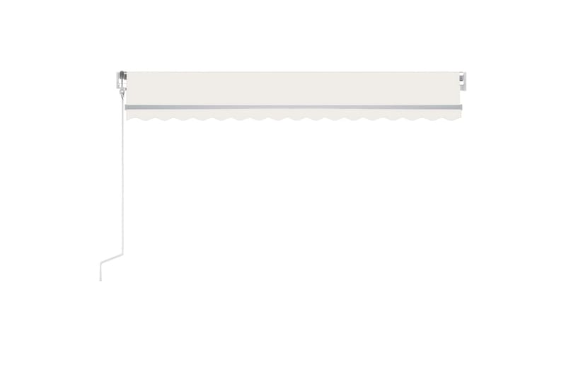 markise m. LED + vindsensor 450x350 cm automatisk creme - Creme - Havemøbler - Solafskærmning - Markiser - Balkonmarkise