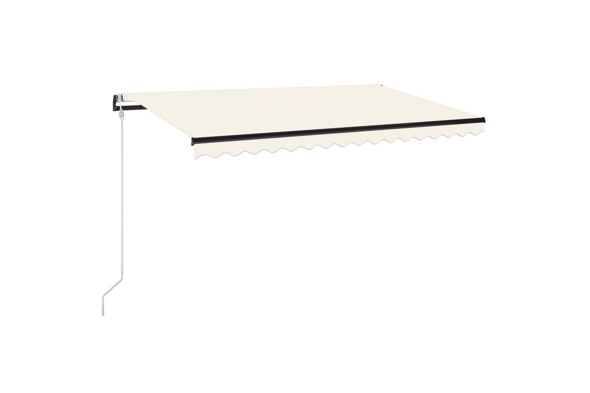 markise m. LED + vindsensor 450x350 cm automatisk creme - Creme - Havemøbler - Solafskærmning - Markiser - Balkonmarkise