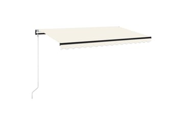 markise m. LED + vindsensor 450x350 cm automatisk creme - Creme - Havemøbler - Solafskærmning - Markiser - Balkonmarkise
