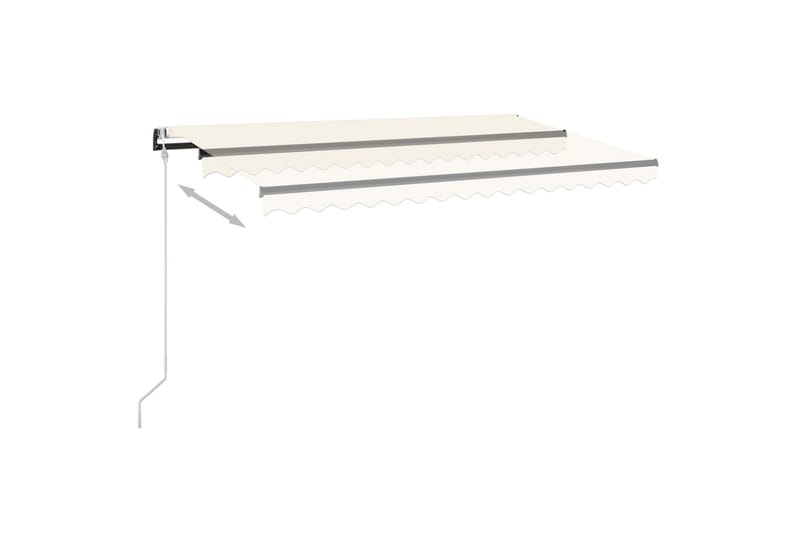 markise m. LED + vindsensor 450x350 cm automatisk creme - Creme - Balkonmarkise - Markiser - Terrassemarkise