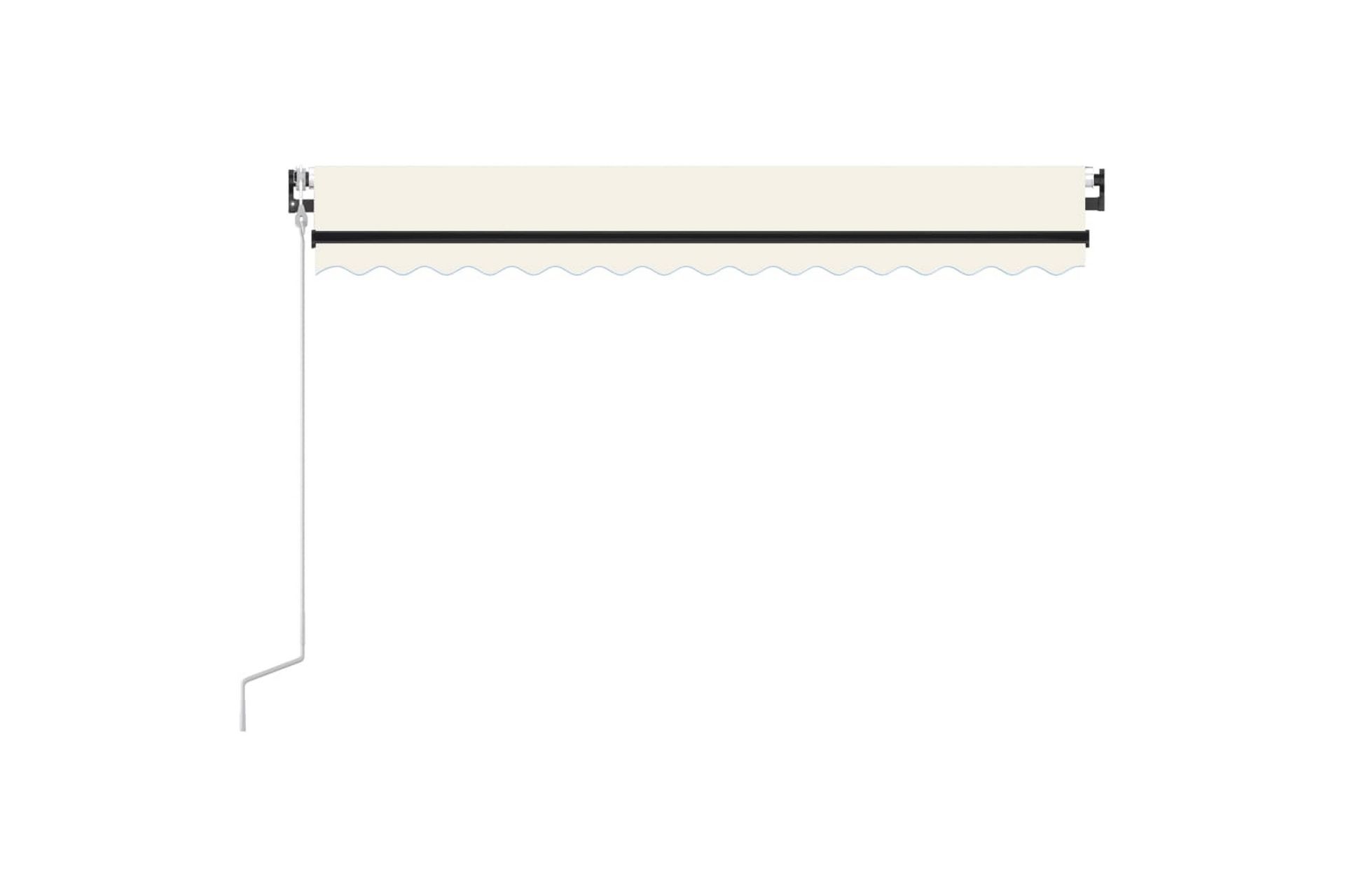 markise m. LED + vindsensor 450x350 cm automatisk creme - Creme - Havemøbler - Solafskærmning - Markiser - Balkonmarkise
