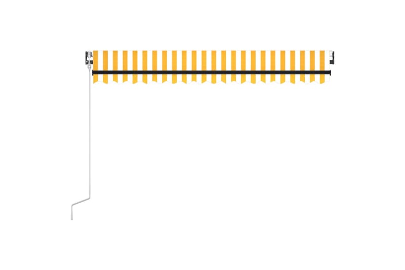 markise m. LED + vindsensor 450x350 cm automatisk gul/hvid - Gul - Balkonmarkise - Markiser - Terrassemarkise