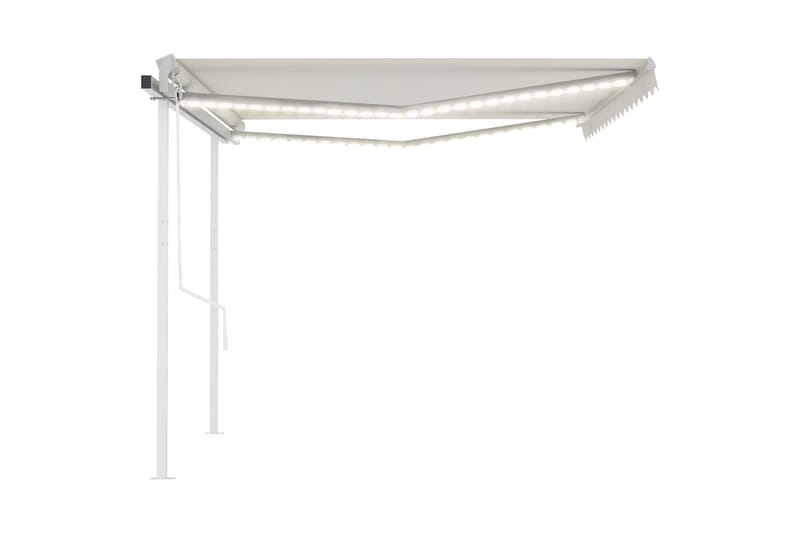 markise m. LED + vindsensor 4x3 m automatisk betjening creme - Creme - Havemøbler - Solafskærmning - Markiser - Balkonmarkise