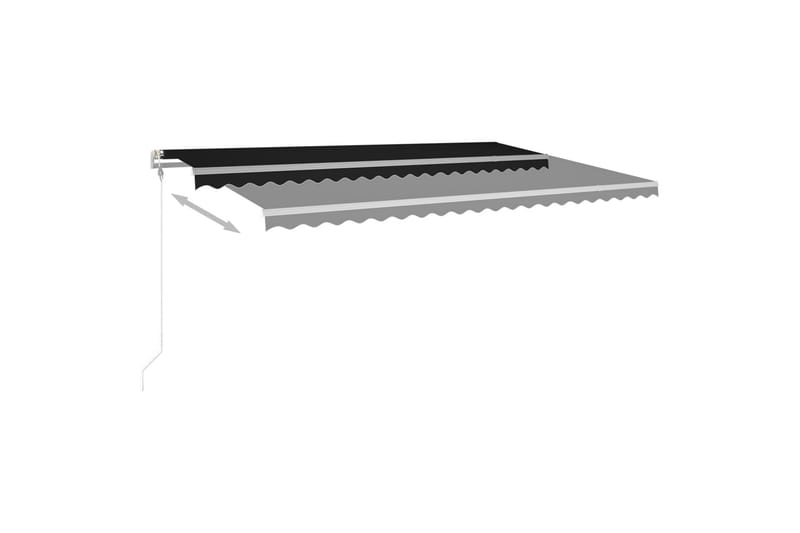 markise m. LED + vindsensor 500x300 cm automatisk antracit - Antracit - Havemøbler - Solafskærmning - Markiser - Balkonmarkise
