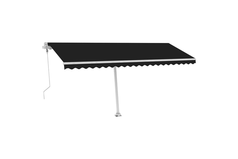 markise m. LED + vindsensor 500x300 cm automatisk antracit - Antracit - Havemøbler - Solafskærmning - Markiser - Balkonmarkise