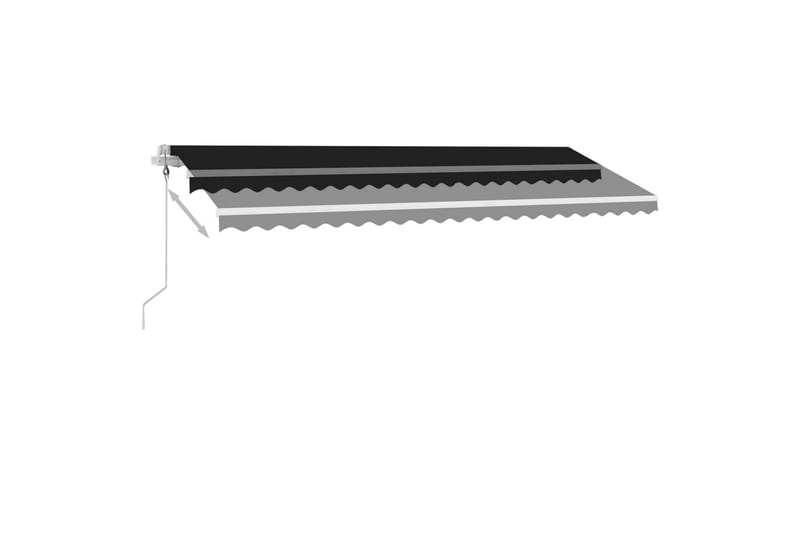 markise m. LED + vindsensor 500x300 cm automatisk antracit - Antracit - Havemøbler - Solafskærmning - Markiser - Balkonmarkise