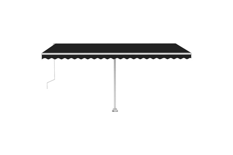 markise m. LED + vindsensor 500x300 cm automatisk antracit - Antracit - Havemøbler - Solafskærmning - Markiser - Balkonmarkise