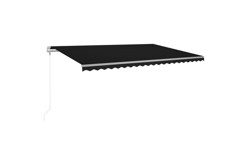 markise m. LED + vindsensor 500x300 cm automatisk antracit - Antracit - Havemøbler - Solafskærmning - Markiser - Balkonmarkise