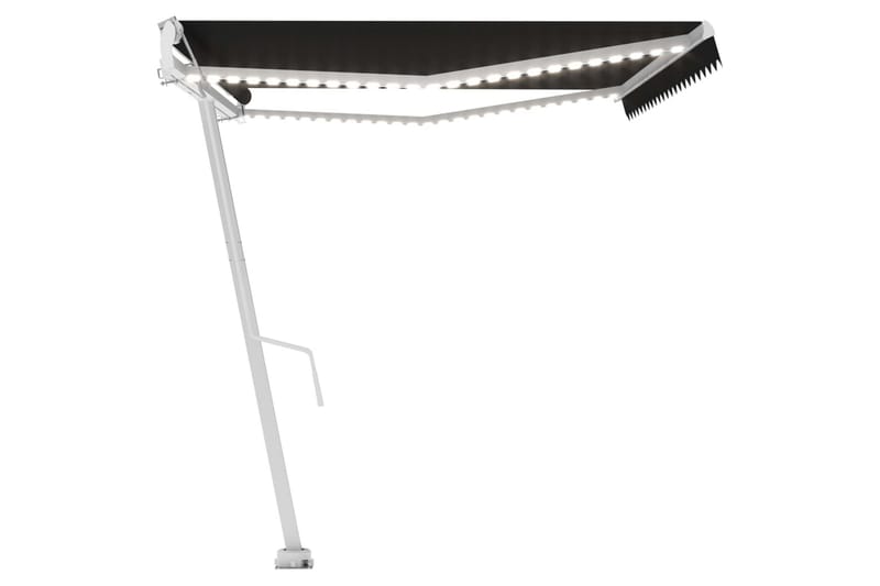 markise m. LED + vindsensor 500x300 cm automatisk antracit - Antracit - Havemøbler - Solafskærmning - Markiser - Balkonmarkise