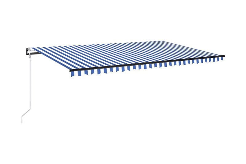 markise m. LED + vindsensor 500x300 cm automatisk - Blå - Havemøbler - Solafskærmning - Markiser - Balkonmarkise