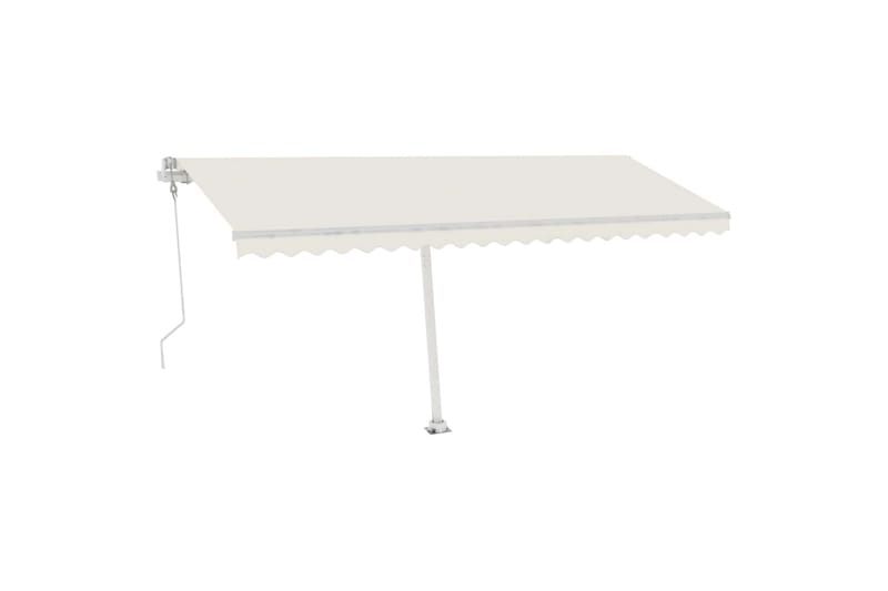 markise m. LED + vindsensor 500x300 cm automatisk creme - Creme - Havemøbler - Solafskærmning - Markiser - Balkonmarkise