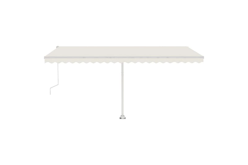 markise m. LED + vindsensor 500x300 cm automatisk creme - Creme - Havemøbler - Solafskærmning - Markiser - Balkonmarkise