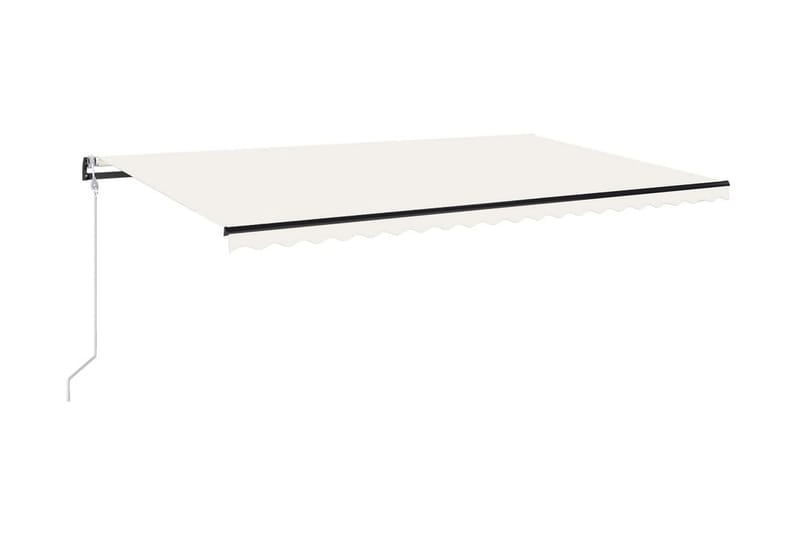 markise m. LED + vindsensor 500x300 cm automatisk creme - Creme - Havemøbler - Solafskærmning - Markiser - Balkonmarkise