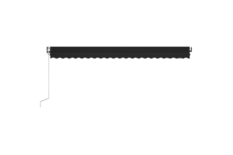 markise m. LED + vindsensor 500x350 cm automatisk antracit - Antracit - Havemøbler - Solafskærmning - Markiser - Balkonmarkise