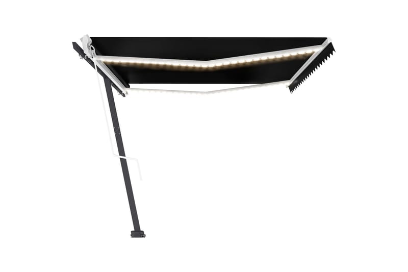 markise m. LED + vindsensor 500x350 cm automatisk - Antracit - Havemøbler - Solafskærmning - Markiser - Balkonmarkise