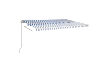 markise m. LED + vindsensor 500x350 cm automatisk - Blå - Havemøbler - Solafskærmning - Markiser - Balkonmarkise