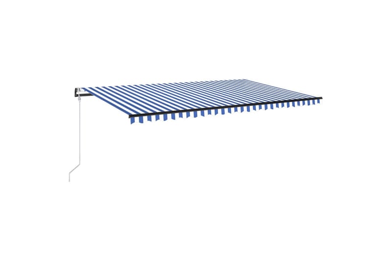 markise m. LED + vindsensor 500x350 cm automatisk blå/hvid - Blå - Balkonmarkise - Markiser - Terrassemarkise