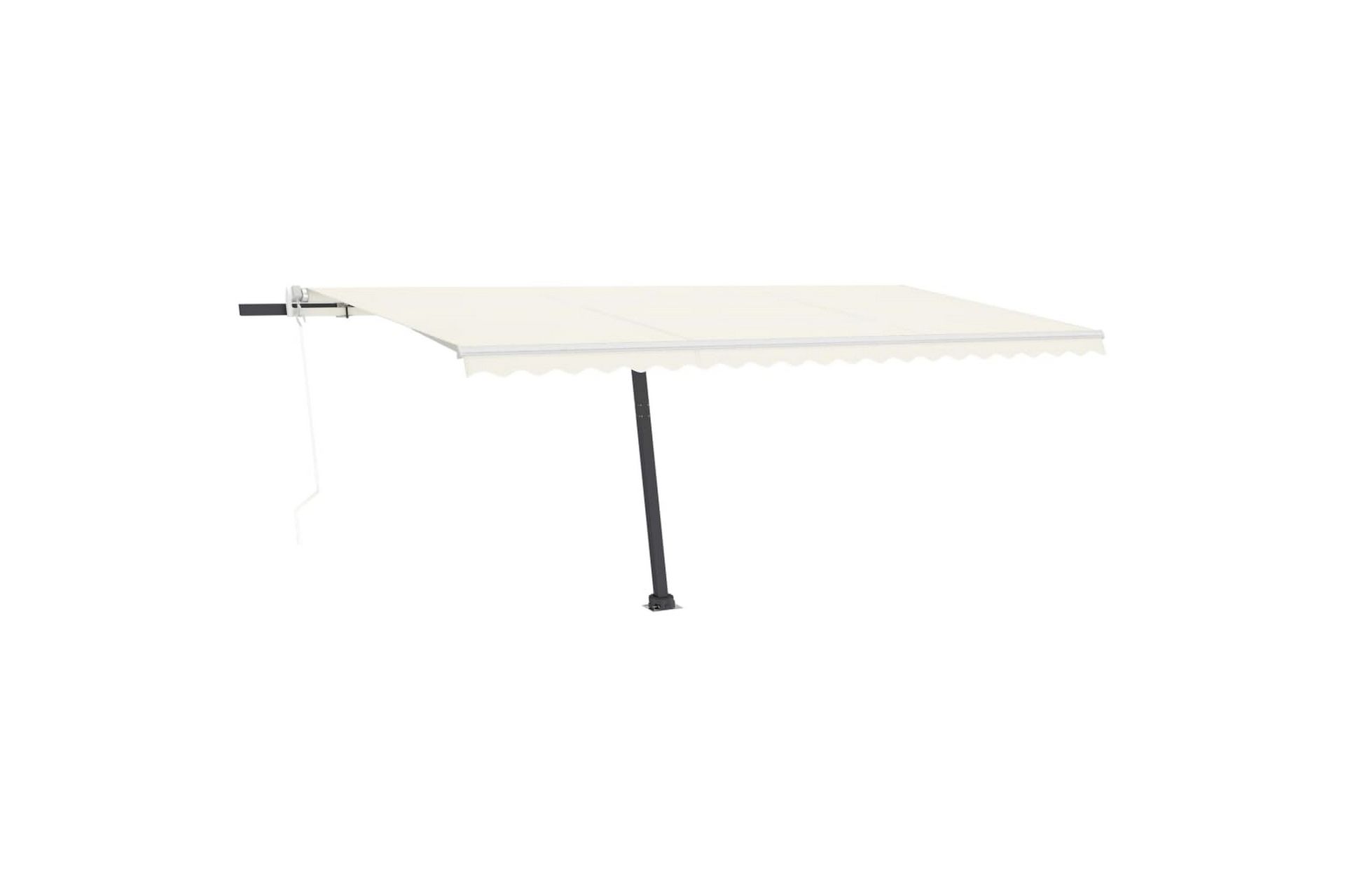 markise m. LED + vindsensor 500x350 cm automatisk - Creme - Havemøbler - Solafskærmning - Markiser - Balkonmarkise