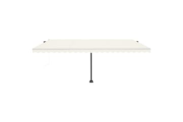 markise m. LED + vindsensor 500x350 cm automatisk - Creme - Havemøbler - Solafskærmning - Markiser - Balkonmarkise