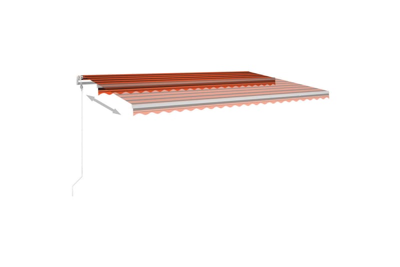 markise m. LED + vindsensor 5x3 m automatisk orange og brun - Balkonmarkise - Markiser - Terrassemarkise