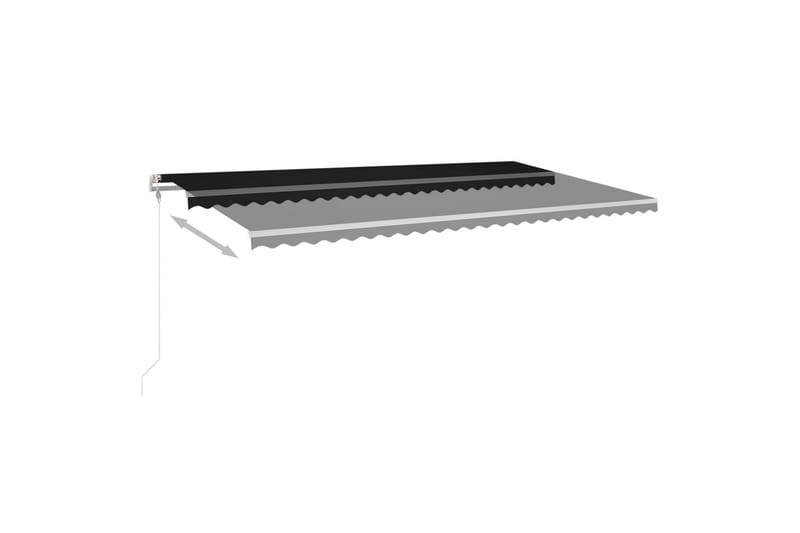 markise m. LED + vindsensor 600x300 cm automatisk antracit - Antracit - Balkonmarkise - Markiser - Terrassemarkise