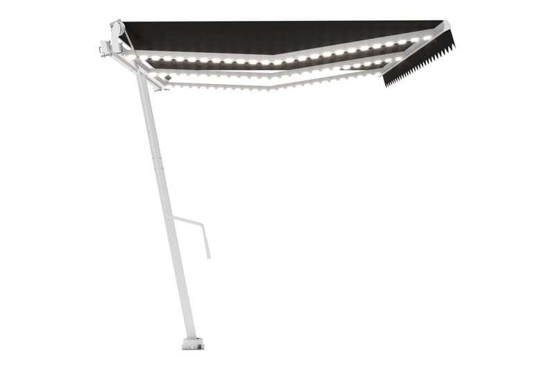 markise m. LED + vindsensor 600x300 cm automatisk antracit - Antracit - Havemøbler - Solafskærmning - Markiser - Balkonmarkise