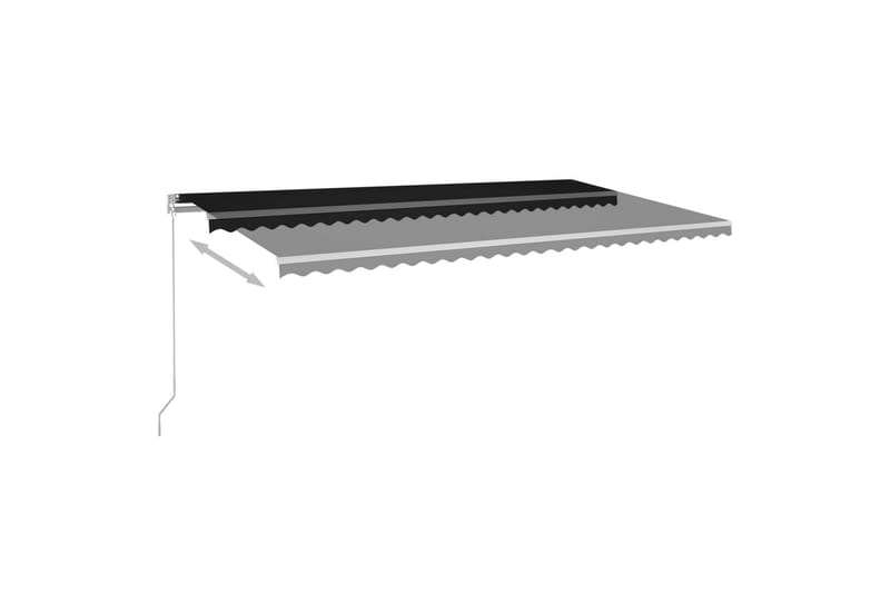 markise m. LED + vindsensor 600x300 cm automatisk - Antracit - Balkonmarkise - Markiser - Terrassemarkise