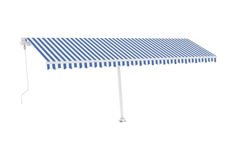 markise m. LED + vindsensor 600x300 cm automatisk - Blå - Havemøbler - Solafskærmning - Markiser - Balkonmarkise