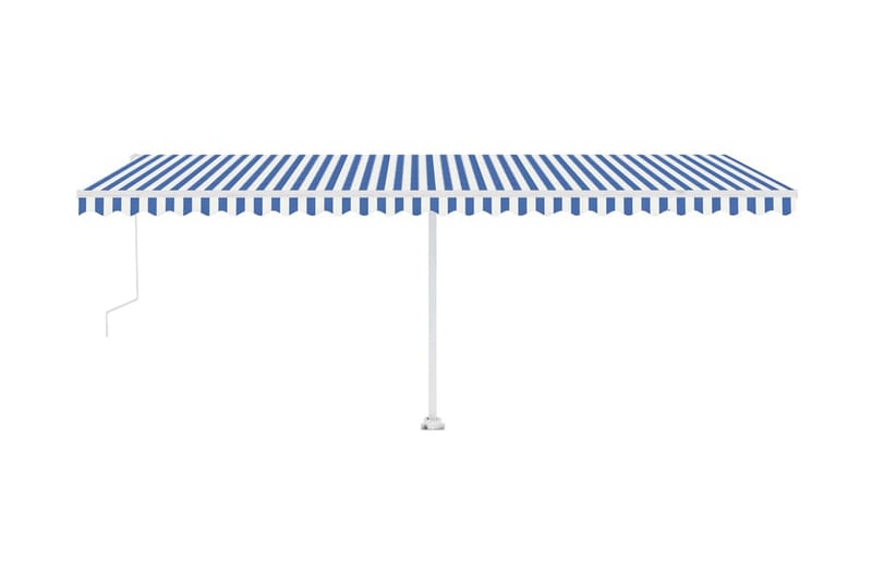 markise m. LED + vindsensor 600x300 cm automatisk - Blå - Havemøbler - Solafskærmning - Markiser - Balkonmarkise