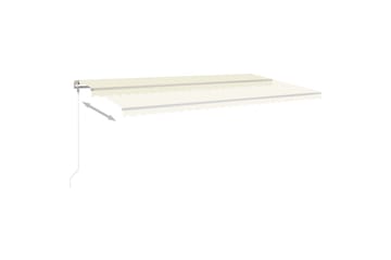 markise m. LED + vindsensor 600x300 cm automatisk - Creme - Havemøbler - Solafskærmning - Markiser - Balkonmarkise