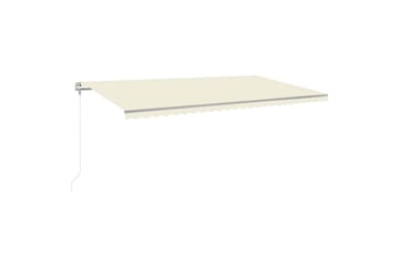 markise m. LED + vindsensor 600x300 cm automatisk - Creme - Havemøbler - Solafskærmning - Markiser - Balkonmarkise