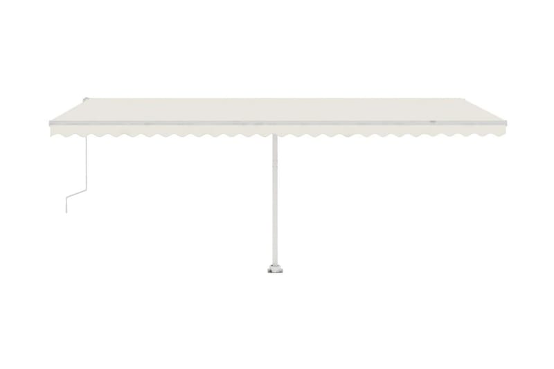 markise m. LED + vindsensor 600x300 cm automatisk - Creme - Havemøbler - Solafskærmning - Markiser - Balkonmarkise