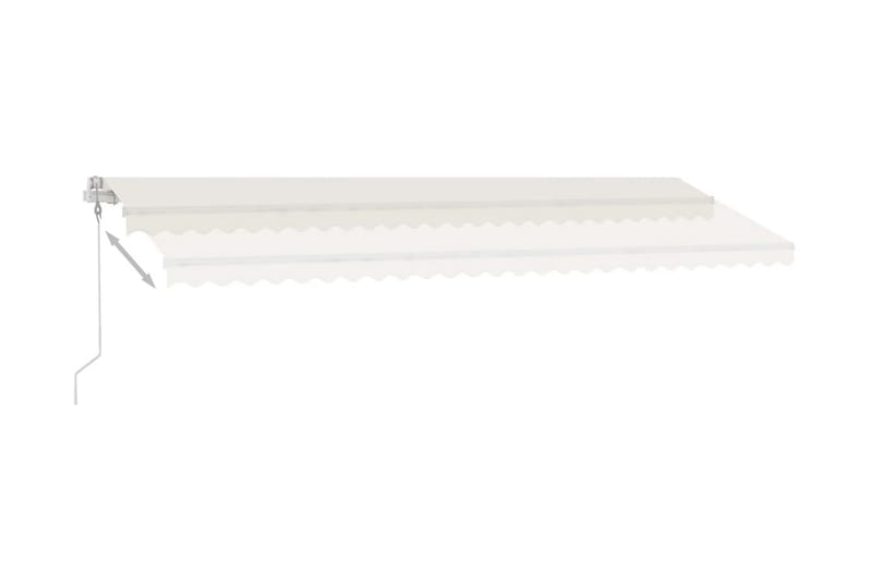 markise m. LED + vindsensor 600x300 cm automatisk - Creme - Havemøbler - Solafskærmning - Markiser - Balkonmarkise