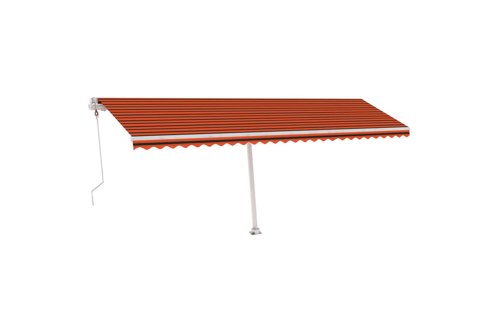 markise m. LED + vindsensor 600x300cm automatisk orange/brun - Orange - Havemøbler - Solafskærmning - Markiser - Balkonmarkise