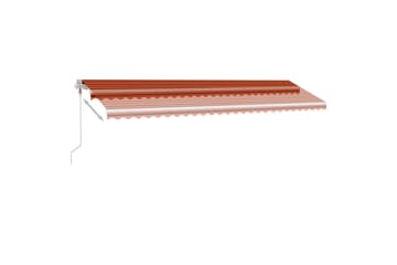 markise m. LED + vindsensor 600x300cm automatisk orange/brun - Orange - Havemøbler - Solafskærmning - Markiser - Balkonmarkise