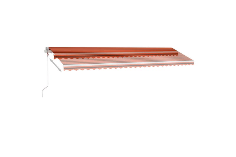 markise m. LED + vindsensor 600x300cm automatisk orange/brun - Orange - Havemøbler - Solafskærmning - Markiser - Balkonmarkise