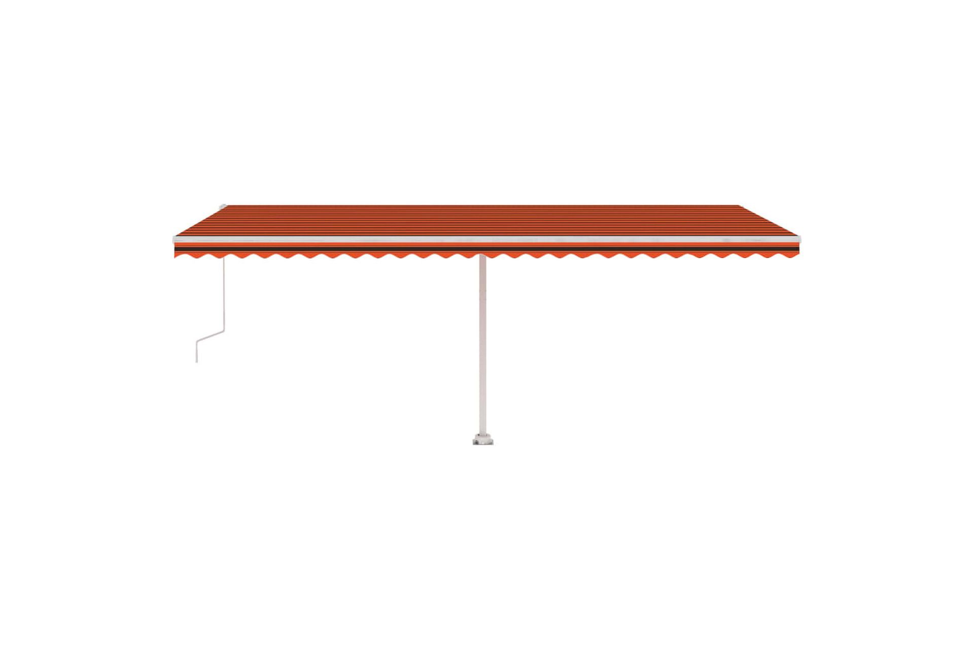 markise m. LED + vindsensor 600x300cm automatisk orange/brun - Orange - Havemøbler - Solafskærmning - Markiser - Balkonmarkise