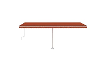 markise m. LED + vindsensor 600x300cm automatisk orange/brun - Orange - Havemøbler - Solafskærmning - Markiser - Balkonmarkise