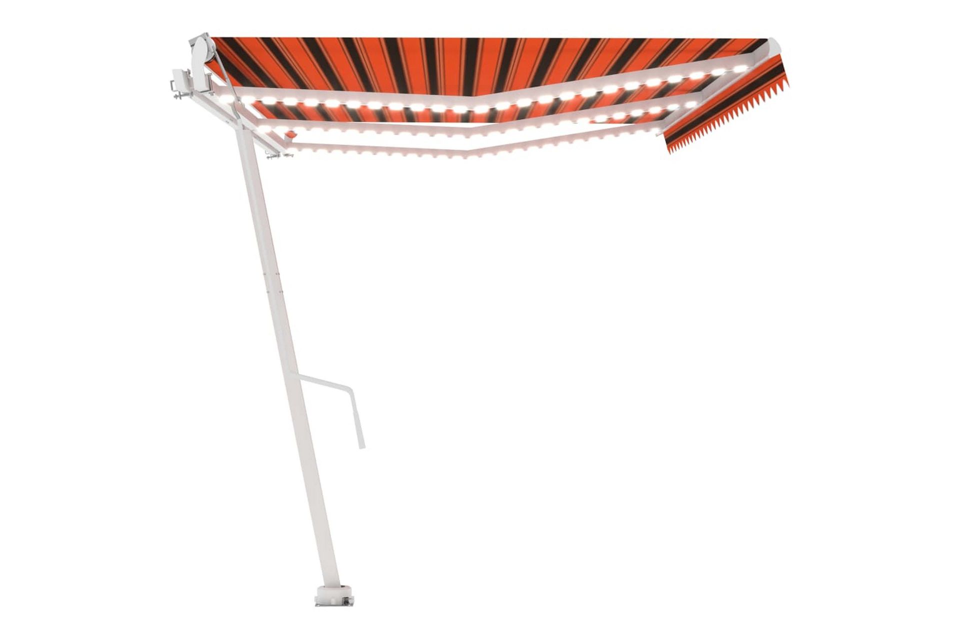 markise m. LED + vindsensor 600x300cm automatisk orange/brun - Orange - Havemøbler - Solafskærmning - Markiser - Balkonmarkise
