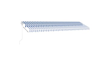 markise m. LED + vindsensor 600x350 cm automatisk - Blå - Havemøbler - Solafskærmning - Markiser - Balkonmarkise