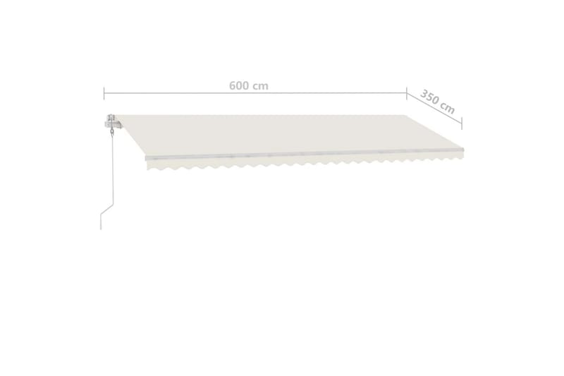 markise m. LED + vindsensor 600x350 cm automatisk - Creme - Balkonmarkise - Markiser - Terrassemarkise