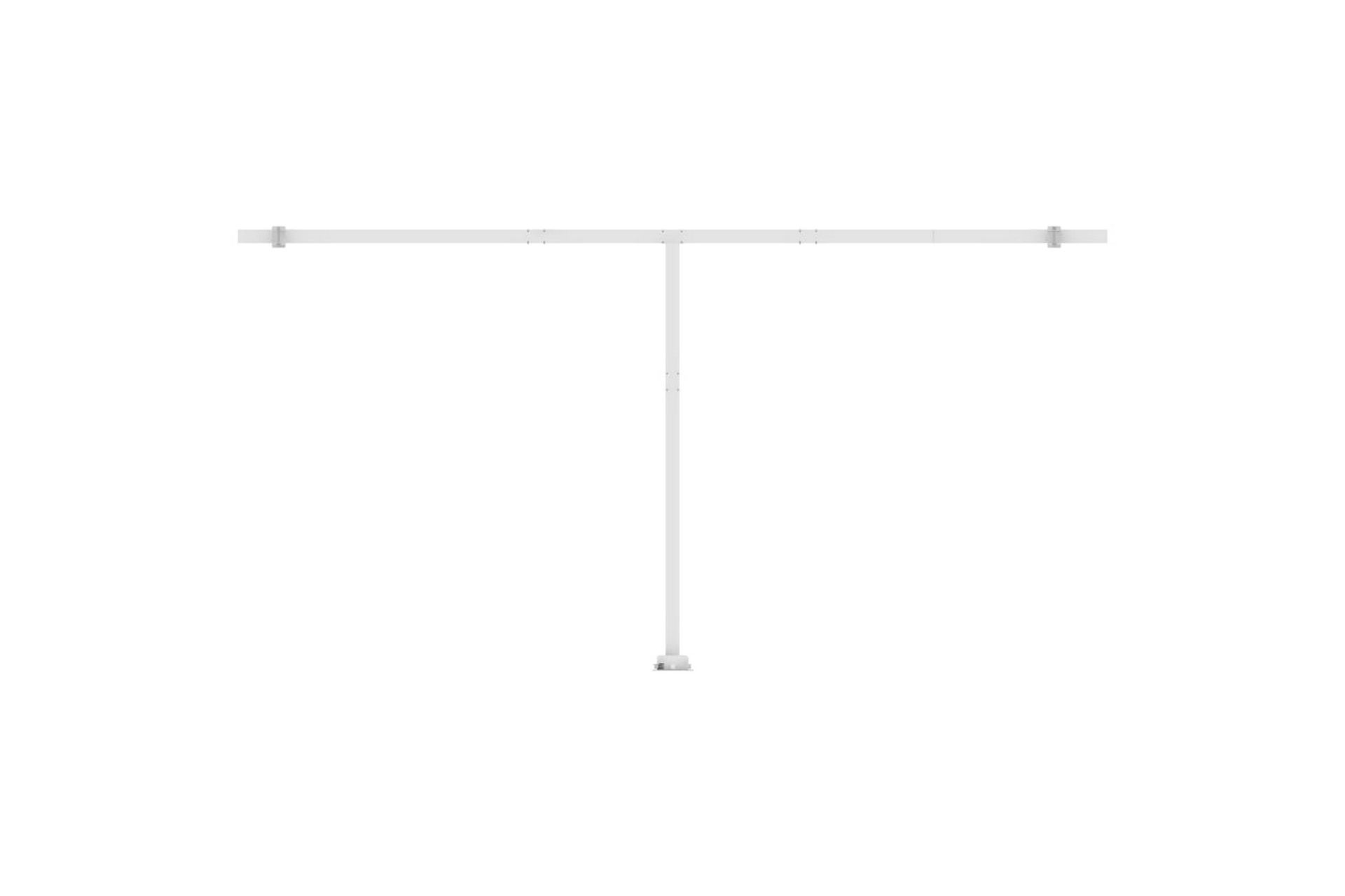 markise m. LED + vindsensor 600x350 cm automatisk gul/hvid - Gul - Havemøbler - Solafskærmning - Markiser - Balkonmarkise
