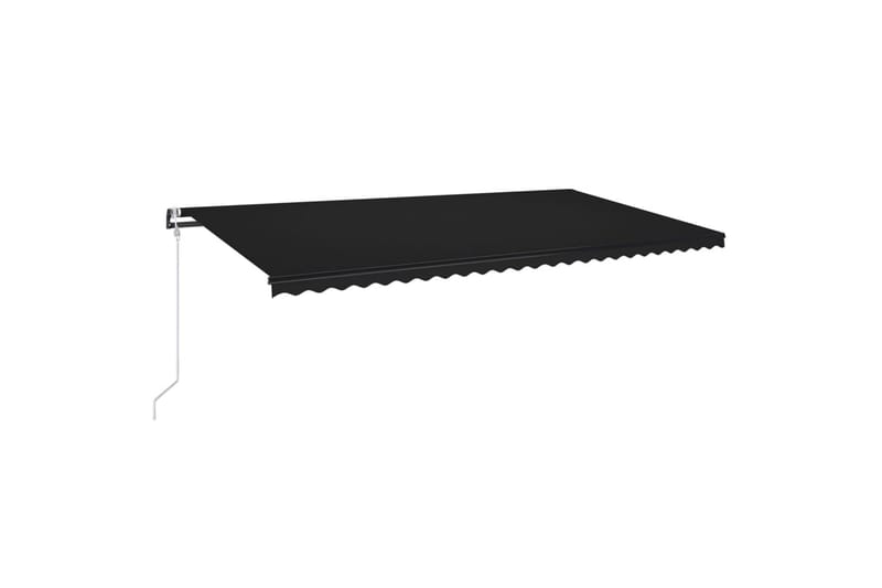 markise m. LED + vindsensor 600x350 cm automatiskgrå - Antracit - Havemøbler - Solafskærmning - Markiser - Balkonmarkise
