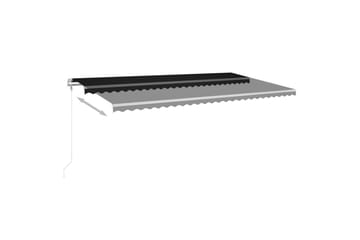 markise m. LED + vindsensor 6x3,5 m automatisk antracitgrå - Havemøbler - Solafskærmning - Markiser - Balkonmarkise