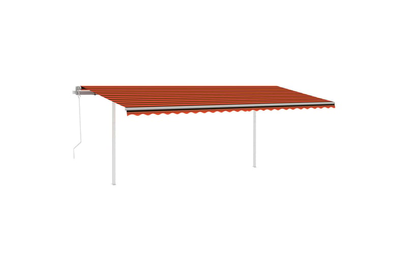 markise m. LED + vindsensor 6x3 m automatisk orange og brun - Orange - Havemøbler - Solafskærmning - Markiser - Balkonmarkise