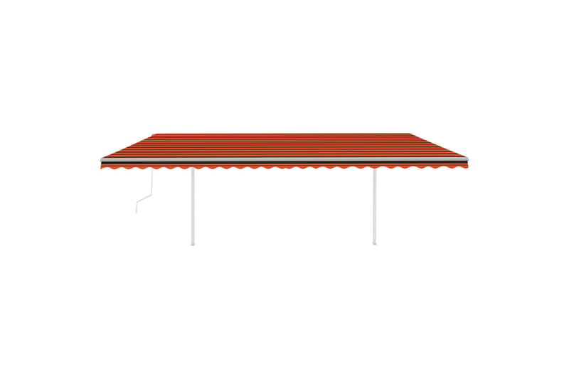 markise m. LED + vindsensor 6x3 m automatisk orange og brun - Orange - Havemøbler - Solafskærmning - Markiser - Balkonmarkise
