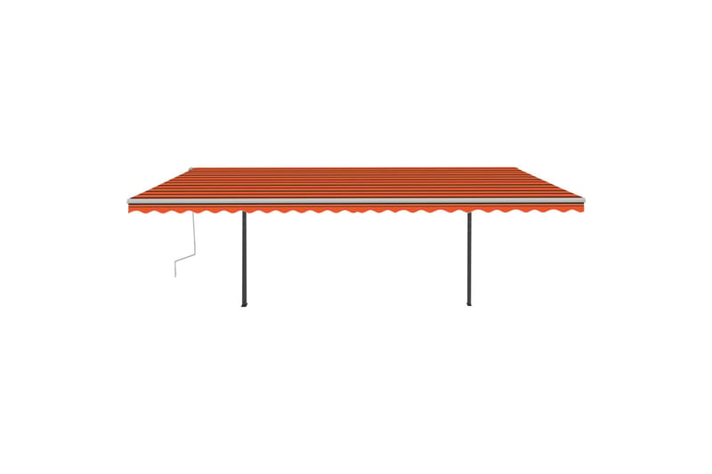 markise m. LED + vindsensor 6x3 m automatisk orange og brun - Havemøbler - Solafskærmning - Markiser - Balkonmarkise