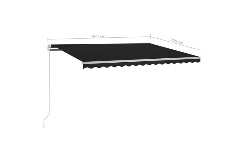 markise m. LED 400x300 cm manuel betjening antracitgrå - Antracit - Havemøbler - Solafskærmning - Markiser - Balkonmarkise