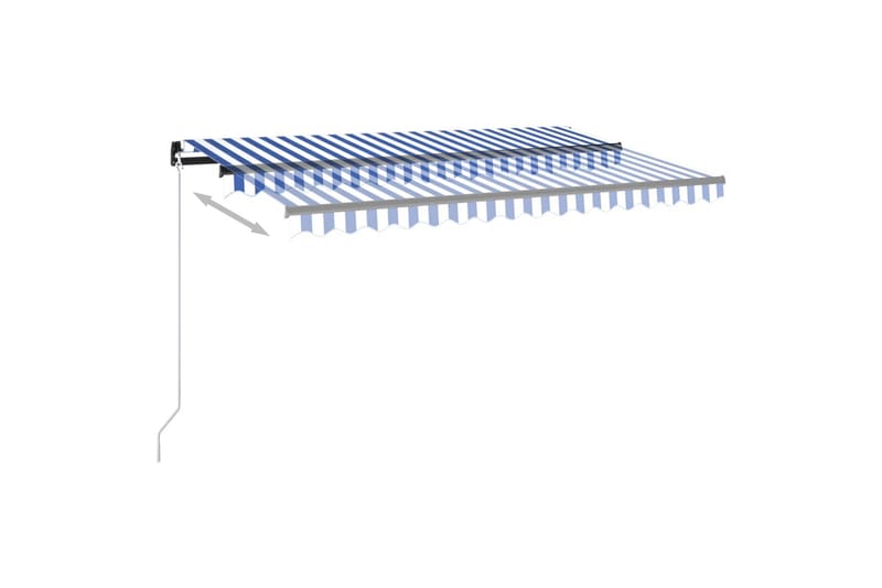 markise m. LED 400x300 cm manuel betjening blå og hvid - Blå - Balkonmarkise - Markiser - Terrassemarkise
